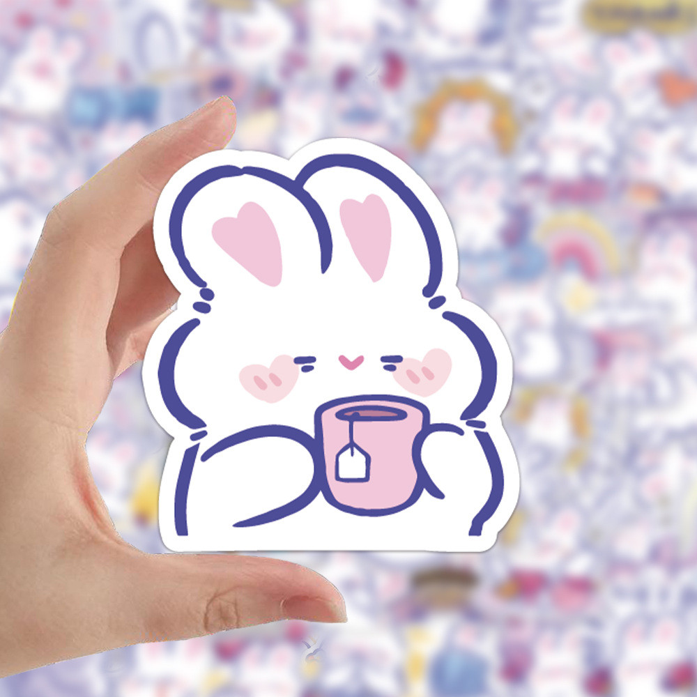 

10/30/60PCS Kawaii Animal Stickers Cute Rabbit Graffiti Cartoon Decals Kids Toys Fridge Luggage Laptop Phone Guitar Skatebaord