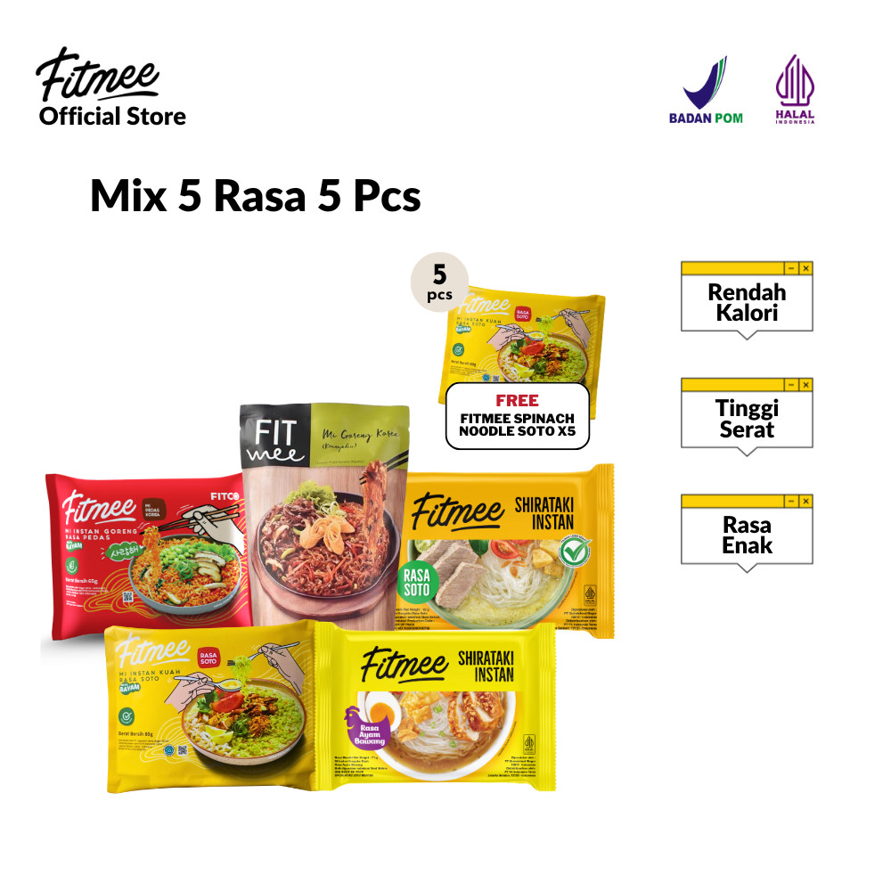 

Fitmee Mix 5 rasa 5 Pcs - B FREE Bayam Soto 5 Pcs