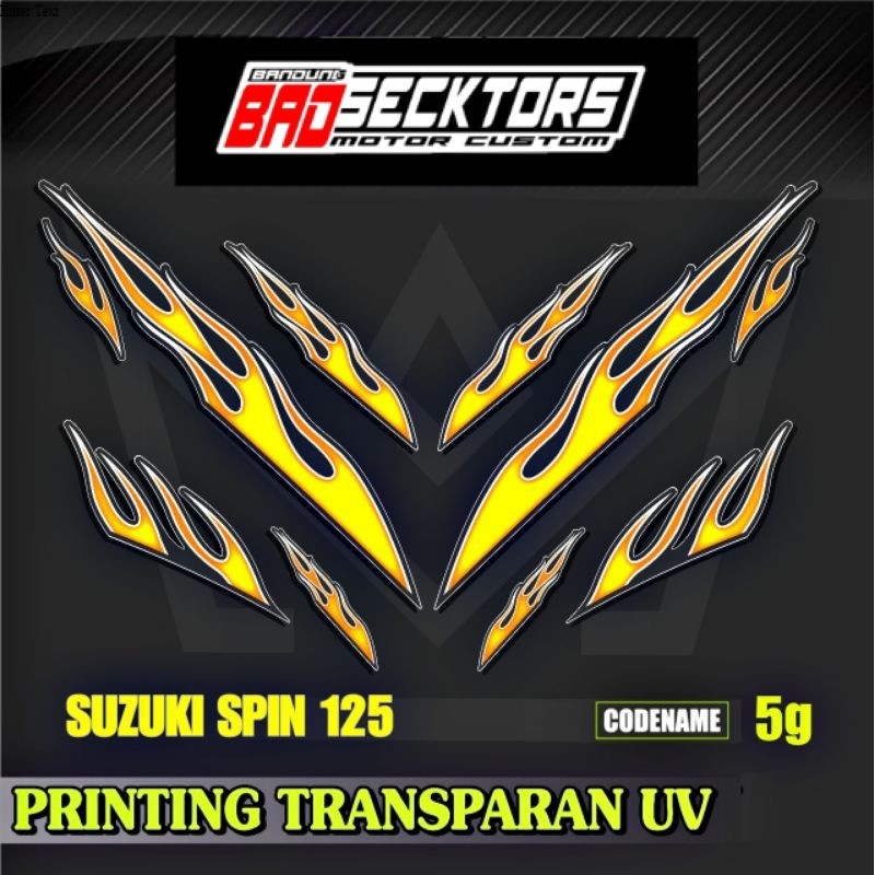 Decal Sticker Striping Variasi Transparan Uv Suzuki SPIN Api SPIN 125 R SPIN 125 NR Suzuki Step 125 