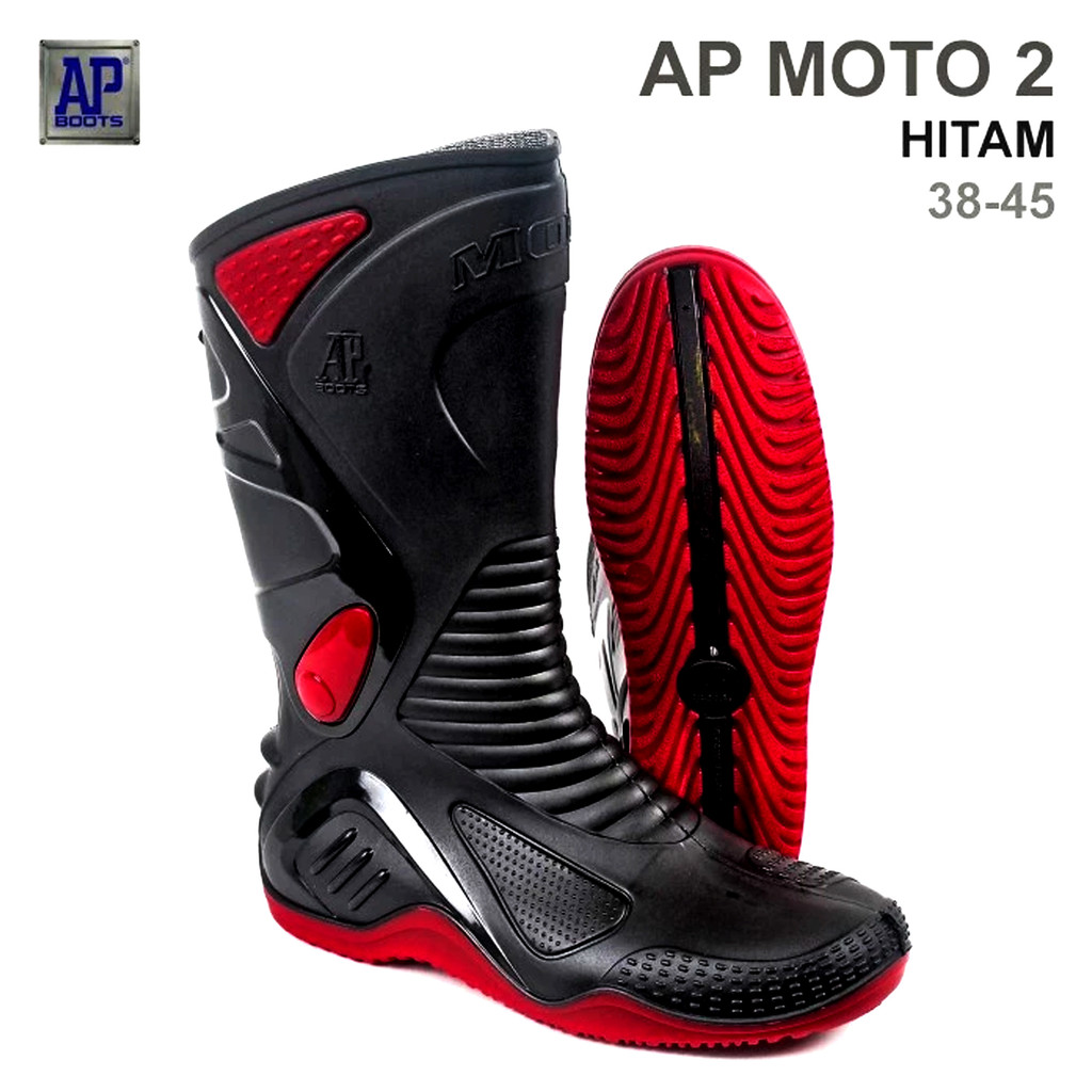 KATZZ Sepatu AP Boots MOTO 2 Black Red aman dan nyaman dari AP Boot Warna Merah Hitam gagah BIKERS B