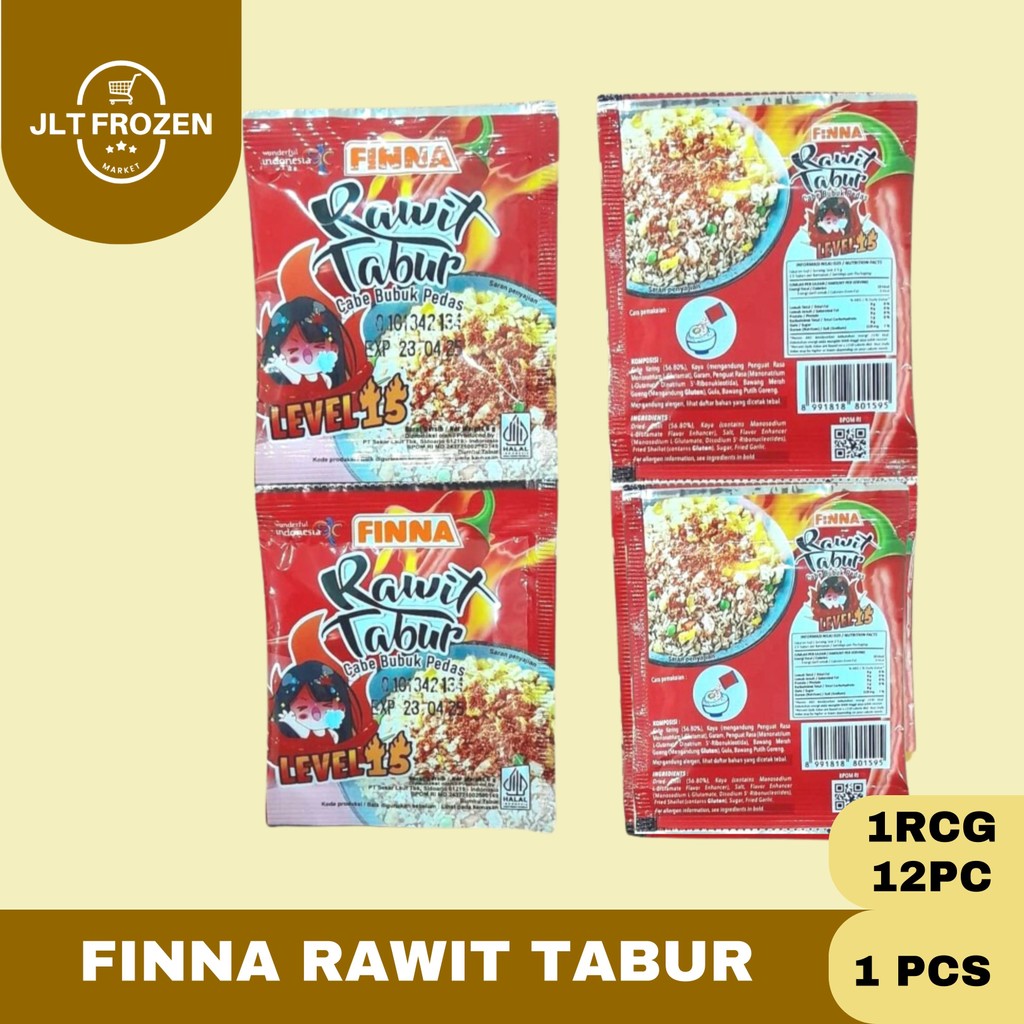 

Finna Rawit Tabur / Cabe Bubuk Pedas Level 15 Sachet 6g 1RENCENG/12PCS