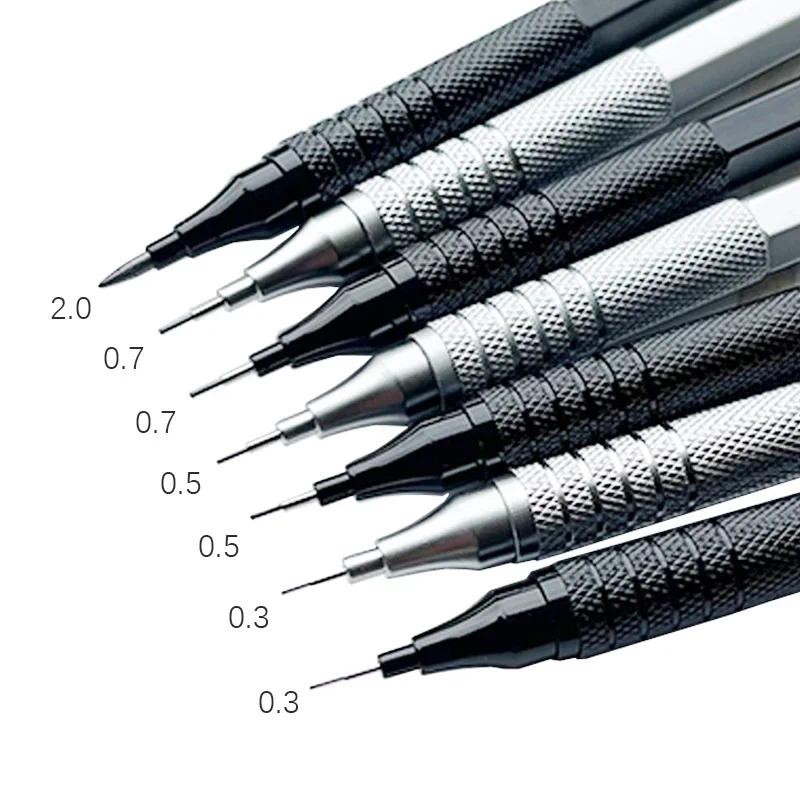 

1Pc Mechanical Pencil 0.3/0.5/0.7/2.0mm Low Center of Gravity Metal Drawing Special Pencil Office School Writing Art Supplies