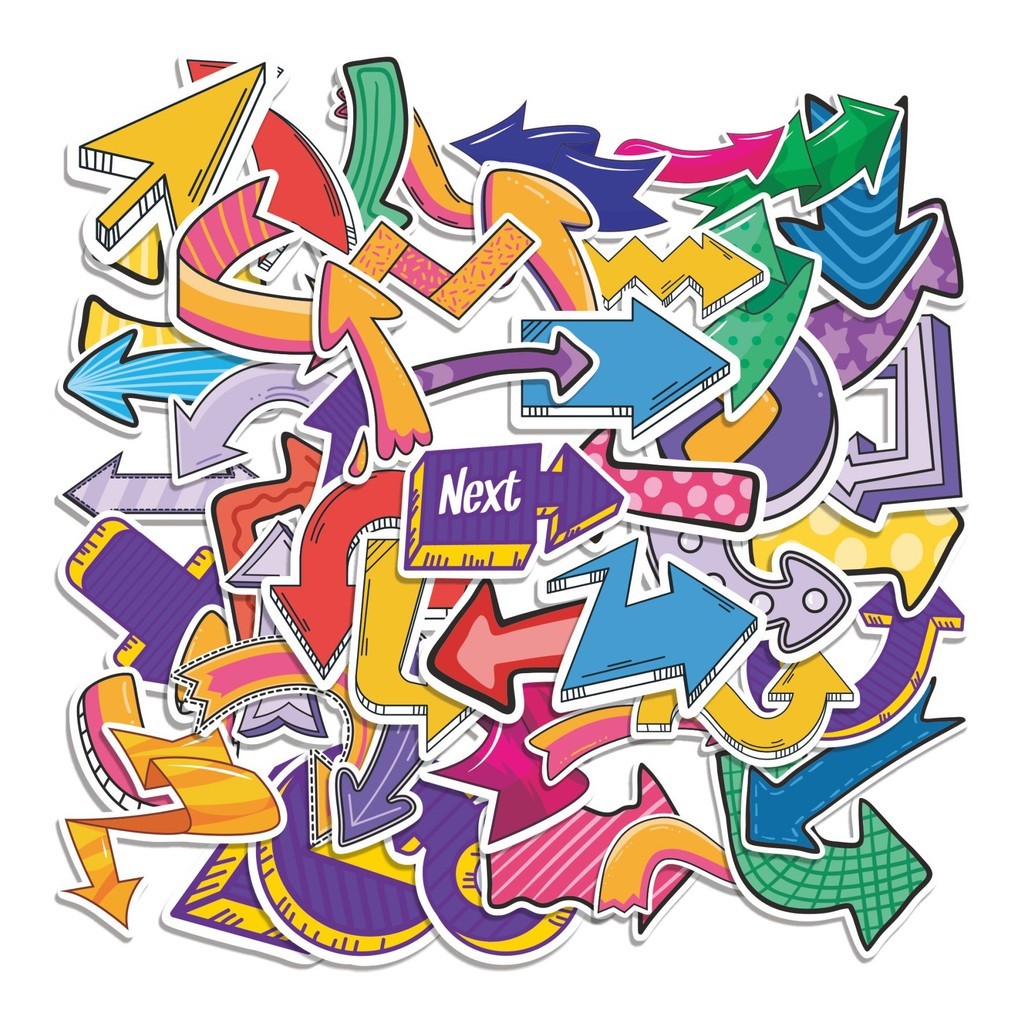 

COD 50 Pcs Stiker Arah Lucu Anti Air Untuk Dekorasi Notebook Sepeda Skateboard Handphone