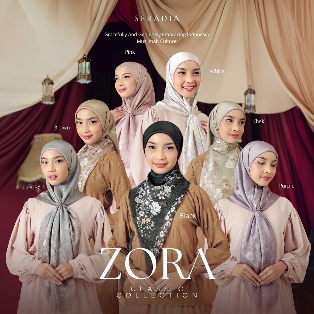 Seradia Hijab - Segi Empat Motif Zora - Classic Collection