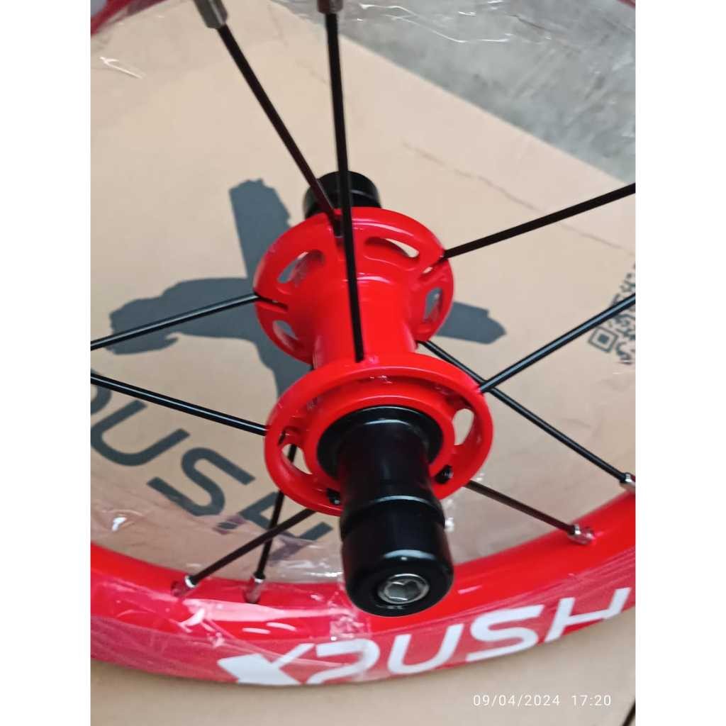 XPUSH Wheelset Velg Rims 12 Inch Gorilla Hub untuk Pushbike Balance Bike, X-Push Gorilla, Alloy Raci