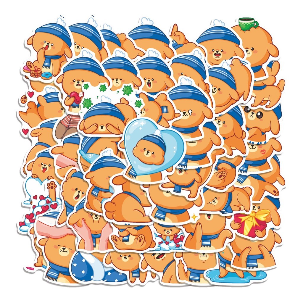 

COD 50 Pcs Stiker PUDDING THE BEAR Lucu Anti Air Untuk Dekorasi Notebook Sepeda Skateboard Handphone