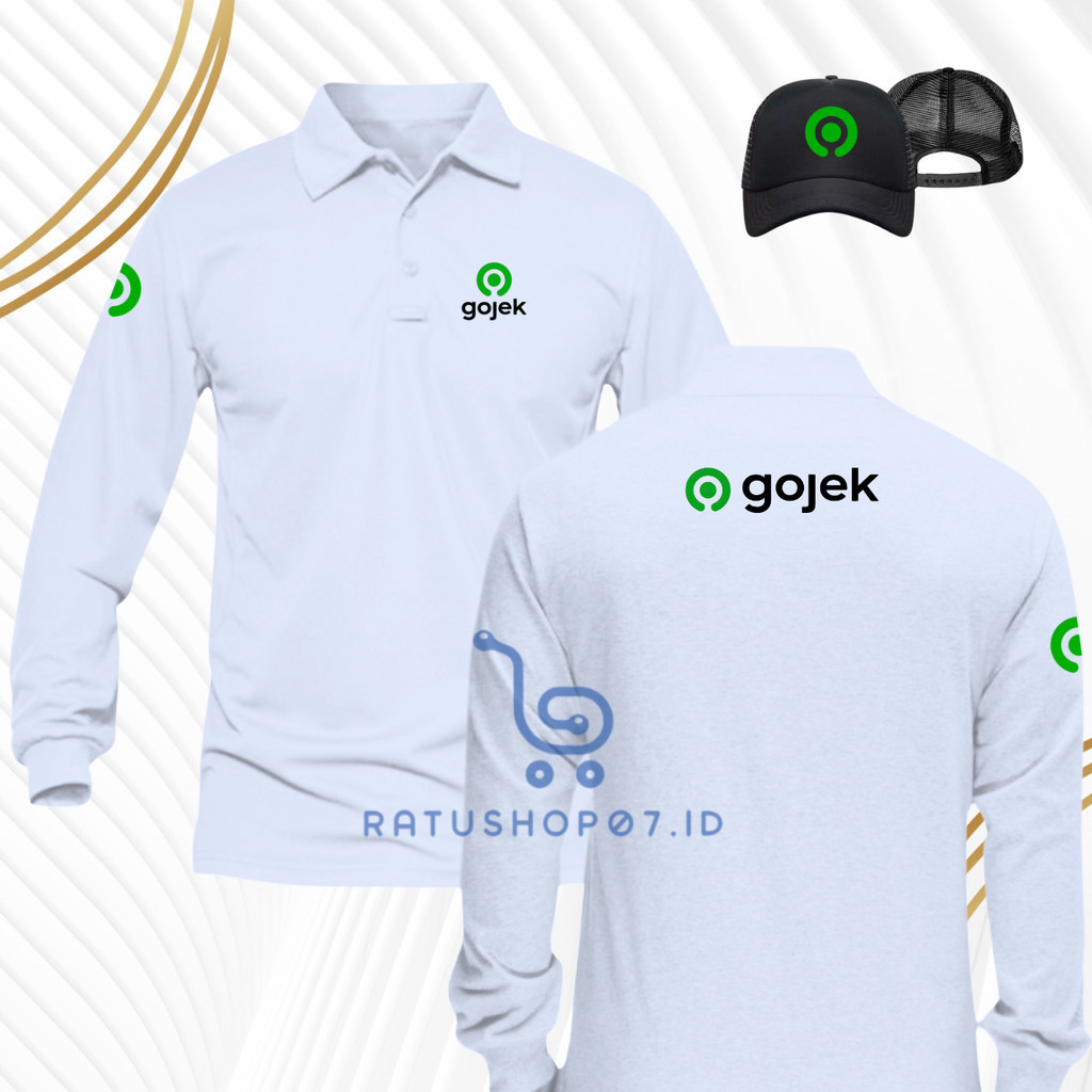 BONUS TOPI Baju Kaos polo Berkerah Pria Wanita Lengan Panjang Dewasa Simple Unisex Seragam Kerja Goj