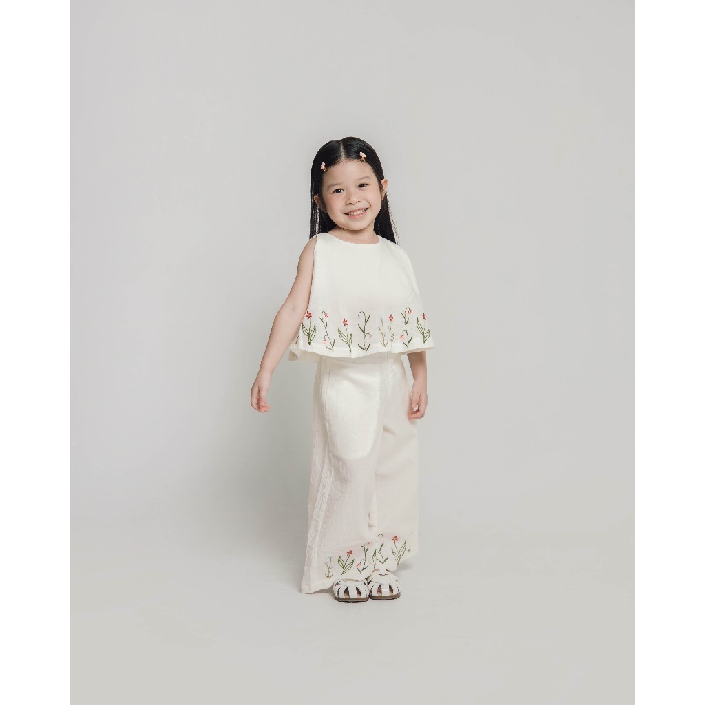 SW32Q ORION SUMMER SET | Setelan Anak | Cullote Anak | Sleeveless Set | Flower Embroidery