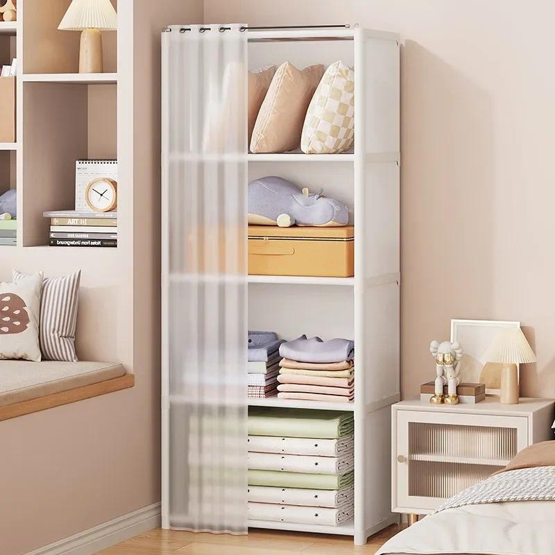 Folding Plastic Wardrobe Bedroom Storage Cabinet Open Drawer Closet Organizer Living Room Dresser Ca