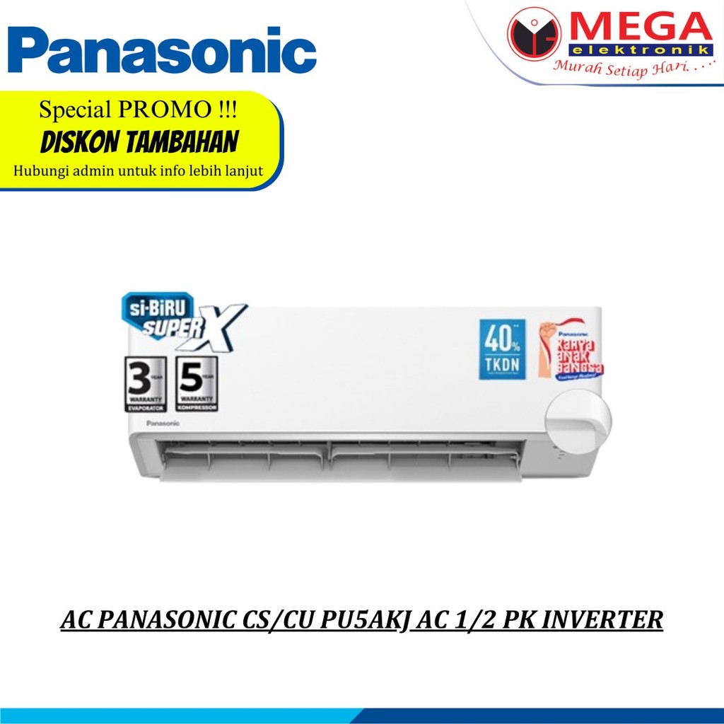 AC PANASONIC CS/CU PU5AKJ AC 1/2 PK STANDAR INVERTER