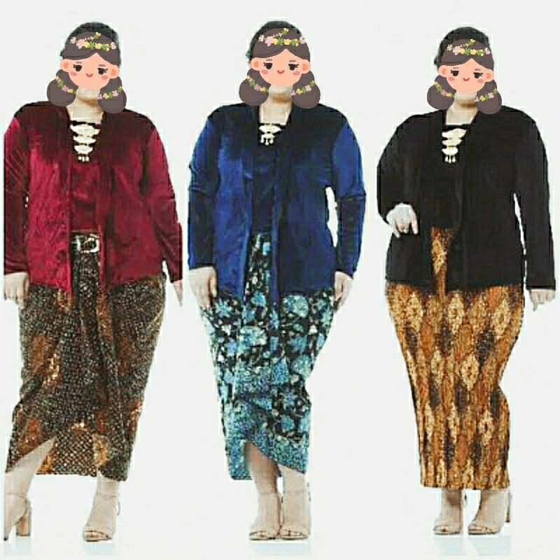 Kebaya kebaya kutubaru bludru beludru super jumbo LD 120-150 BIGSIZE bisa request size