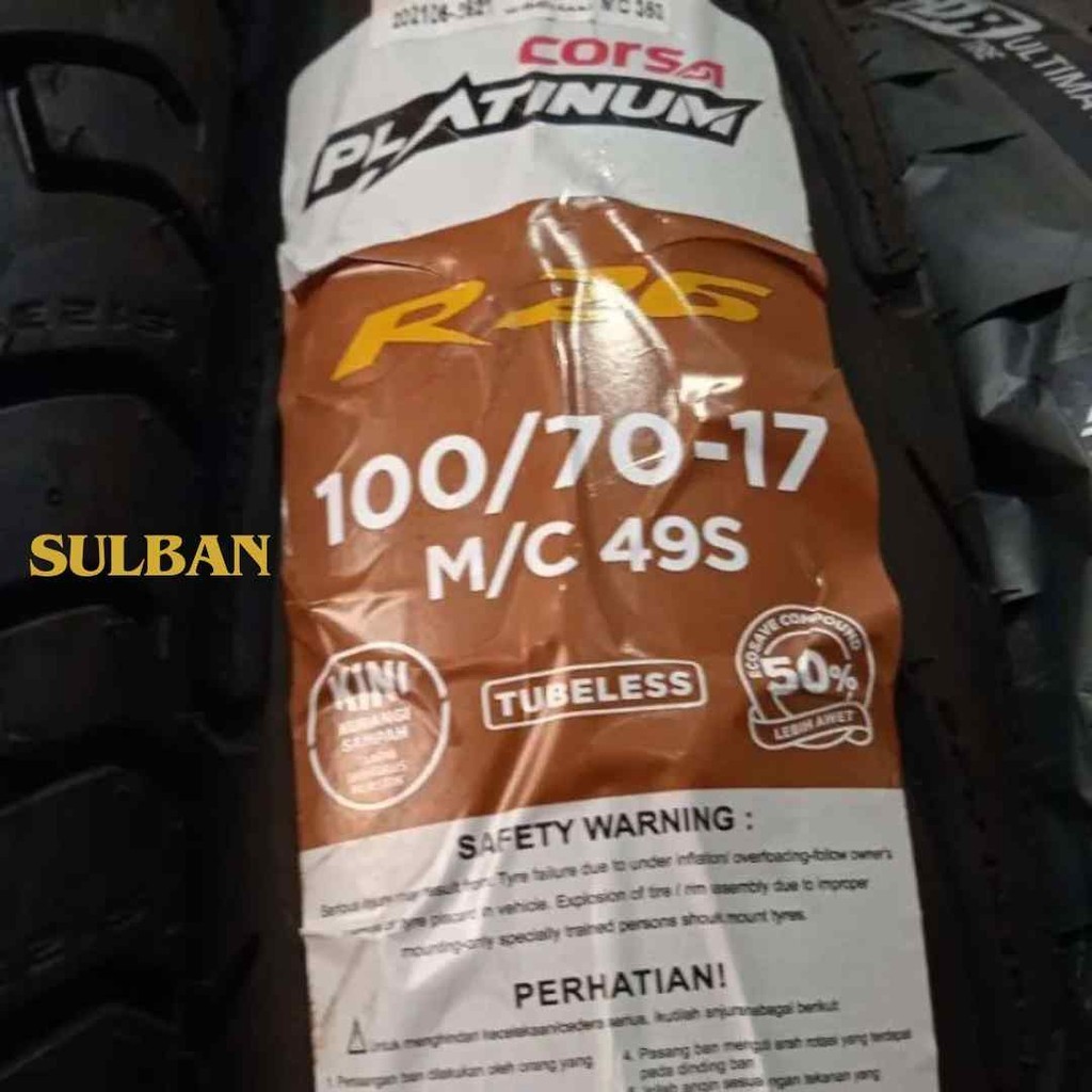 Ban Motor Corsa R26 Size 100/70 R17 - Tubeless Ban Depan CBR 150, R15, GSX-R150, NINJA 150RR