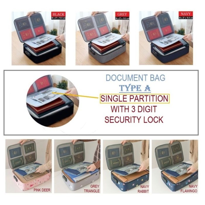 

[BIG SALE] [LOCKIT] Travel Document Bag 3 Digit Password / Tas Dokumen Anti Air - 1 PARTISI