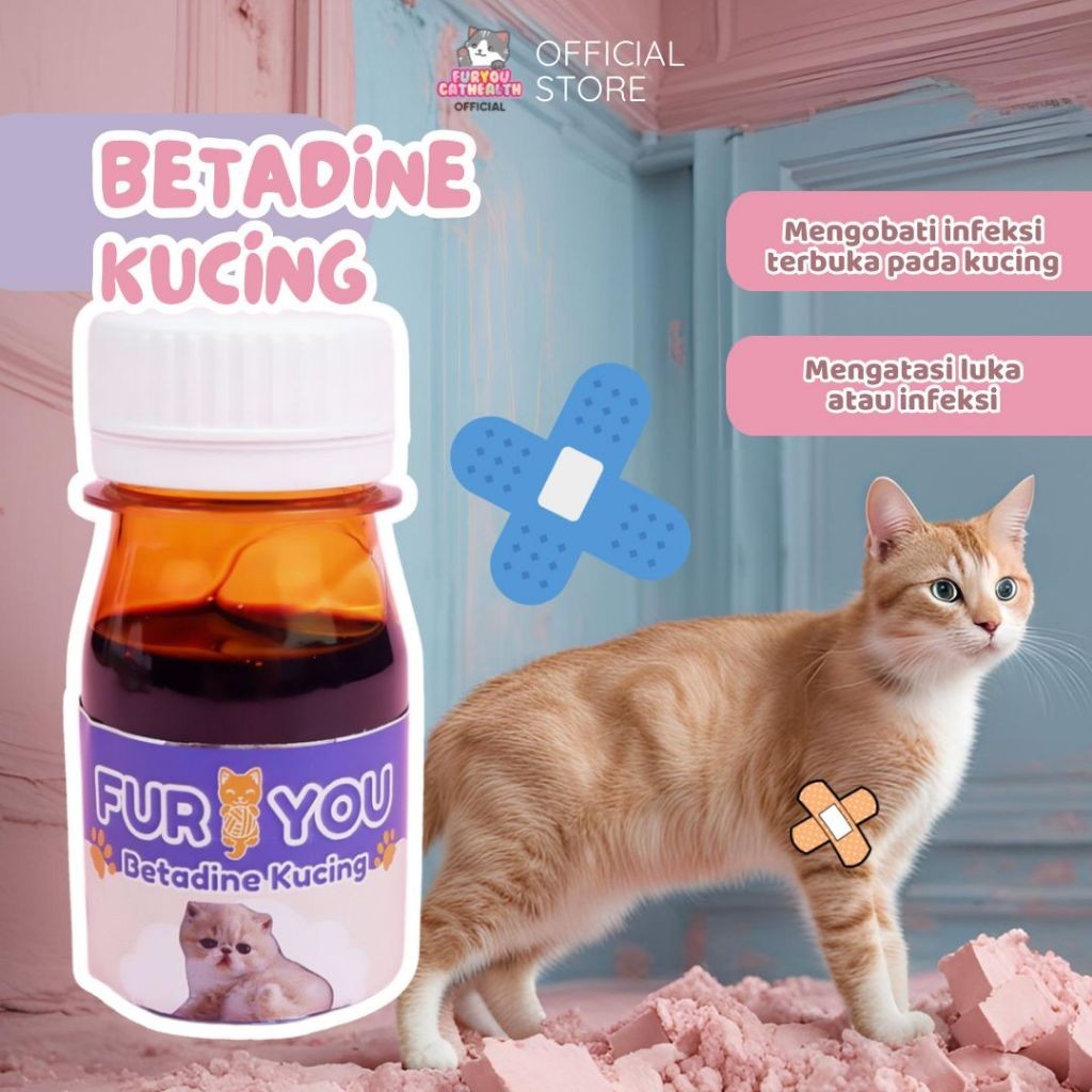 Furyou Betadine Kucing untuk Anabul Luka Terbuka