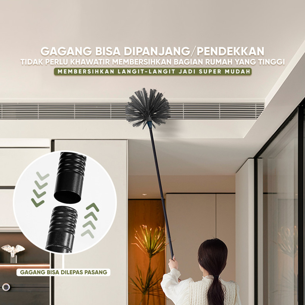 Sapu Plafon Gagang Panjang Pembersih Debu Seranga Lagit Lagit Sikat Atap