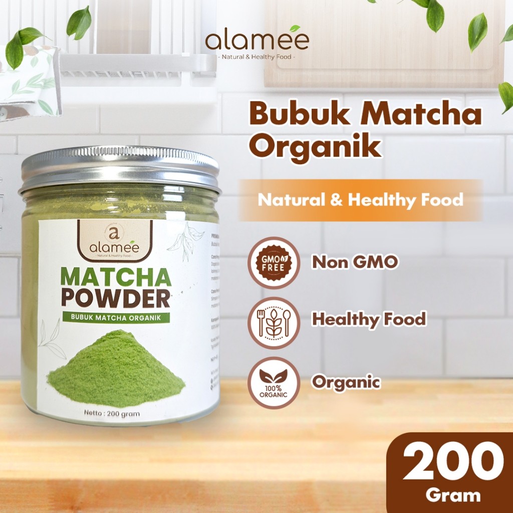 

ALAMEE Matcha Powder Minuman Teh Matcha Pure PREMIUM Matcha Tea Powder Tanpa Campuran Gula 200gr