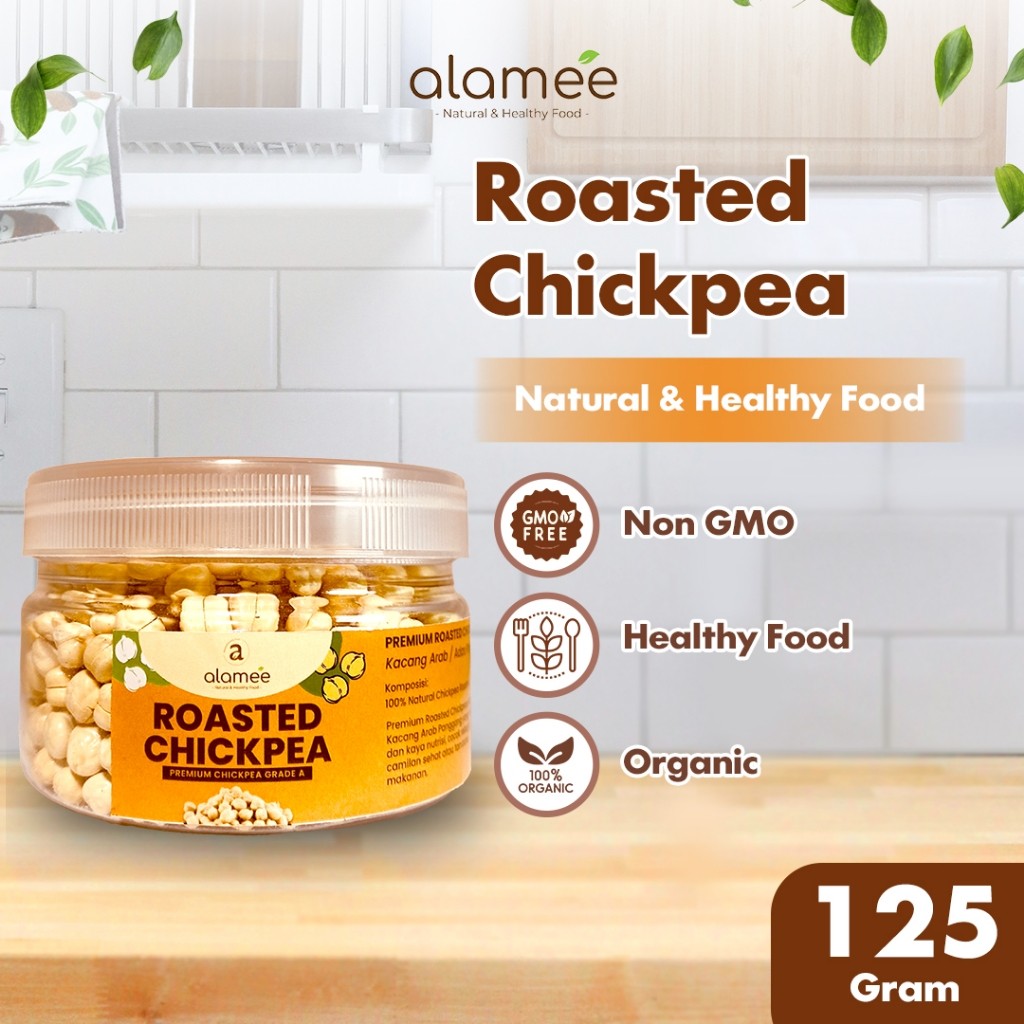 

ALAMEE Kacang Arab Panggang Roasted Chikpea Kacang Adas Gurih Matang Siap Makan PREMIUM 125gr