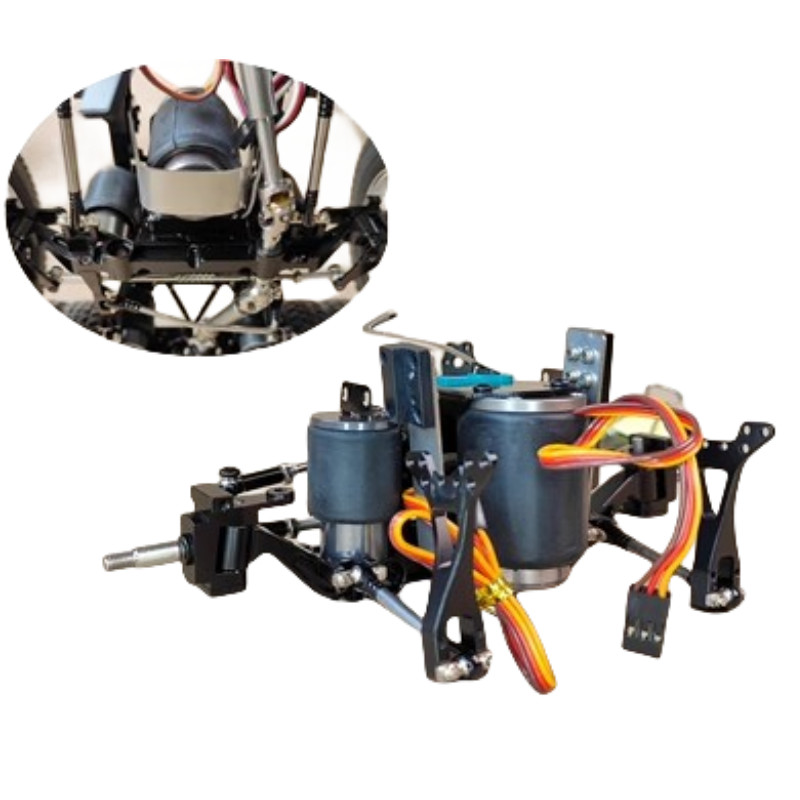 Center Lift Steering Axle Airbag Suspension Brake System for Tamiya 1/14 Truck Scania 770s Benz Actr