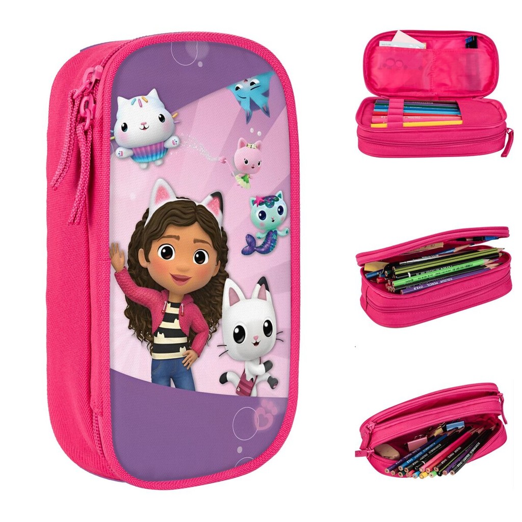 

Happy Gabbys Dollhouses Pencil Case Pen Holder Bag Kids Big Capacity Students School Gifts Pencil Pouch