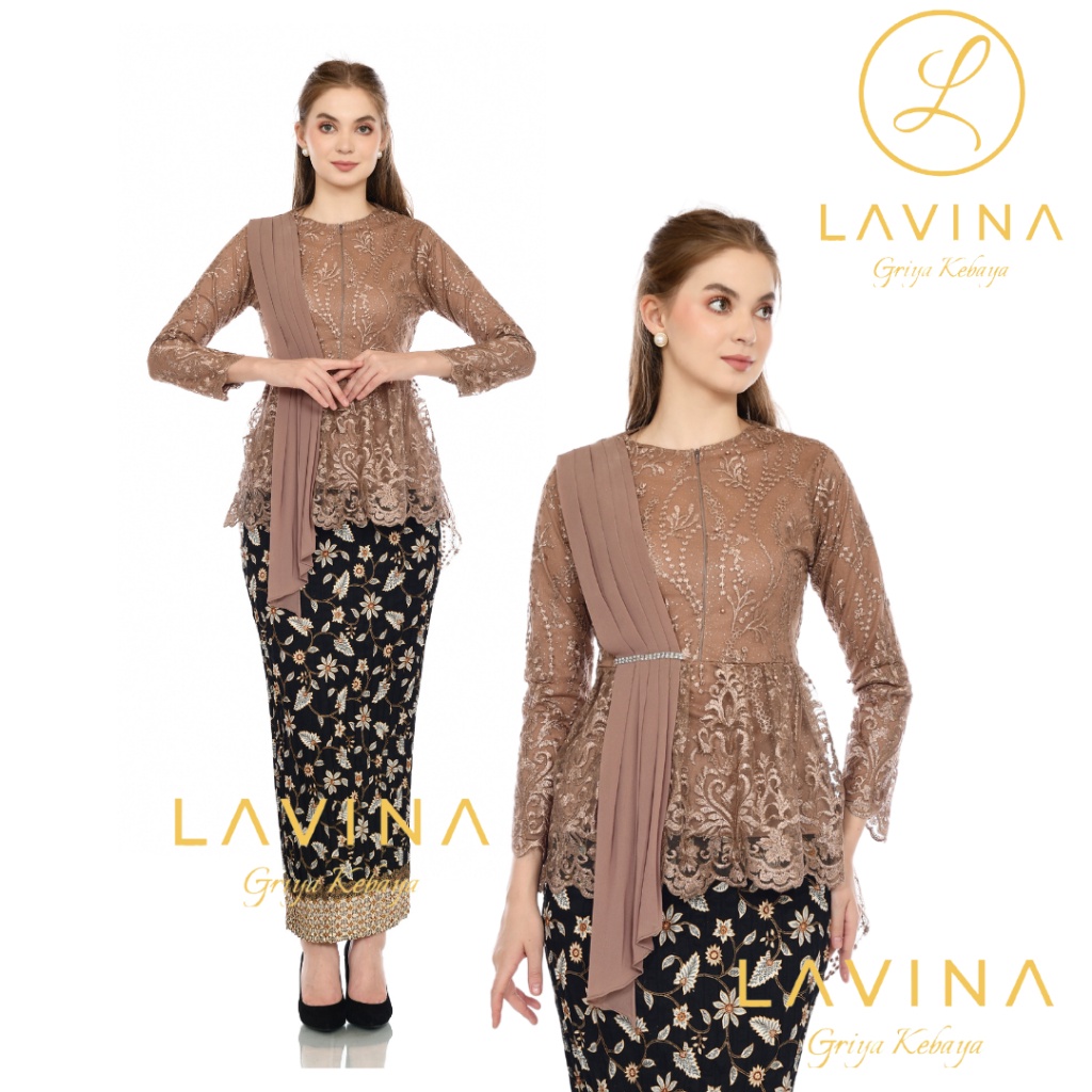 KEBAYA BLOUSE SELENDANG AUREL - MODEL KEBAYA TERLARIS 2023 - BAJU KEBAYA PESTA DAN WISUDA MODERN - K