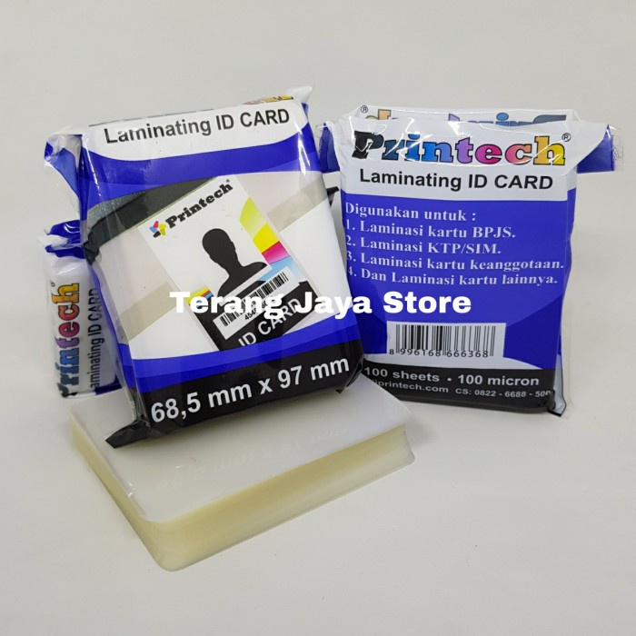 

AIMNAIN KENAN SALE !!! Plastik Laminating 68.5mm x 97mm Printech ID Card Laminating Pouch