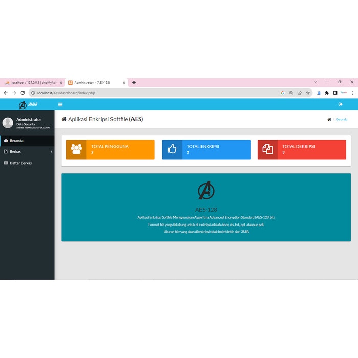 Aplikasi enkripsi dekripsi metode AES 128 | source code php enkripsi