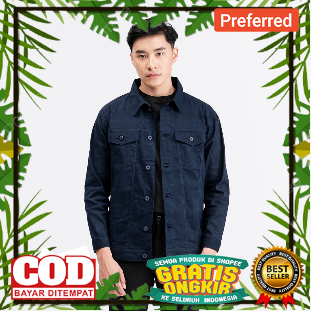 JAKET TRUCKER PROMO TERBATAS MODEL BARU /Livehaf - Trucker Canvas Jacket Navy
