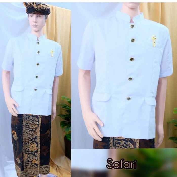 SALE -Ready Set Pakaian Tradisional Jas Busana Adat Bali Pria Kemeja -- 1.2.23