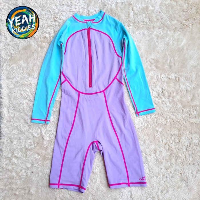 BAJU RENANG NABAIJI DECATHLON ANAK PEREMPUAN CEWEK SWIMWARE SWIMSUIT 8 TAHUN LILAC LENGAN PANJANG
