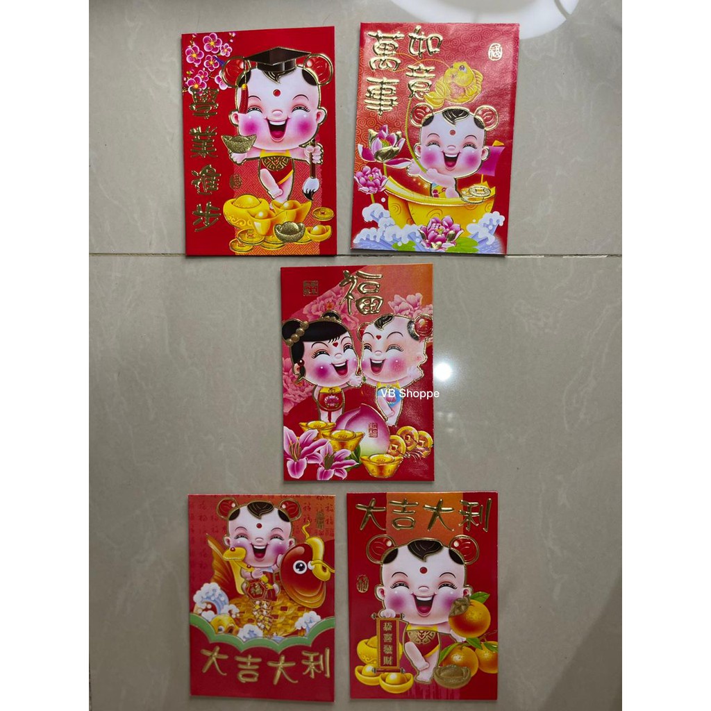 

VBLux Angpao uang imlek amplop hoki gong xi anak dewa naca emas besar merah bao kertas
