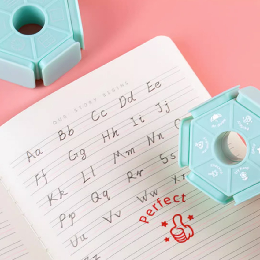 

RK Stempel Guru Penilaian Bahasa Inggris Teacher Stamp Rewards SD TK Anak 6 in 1