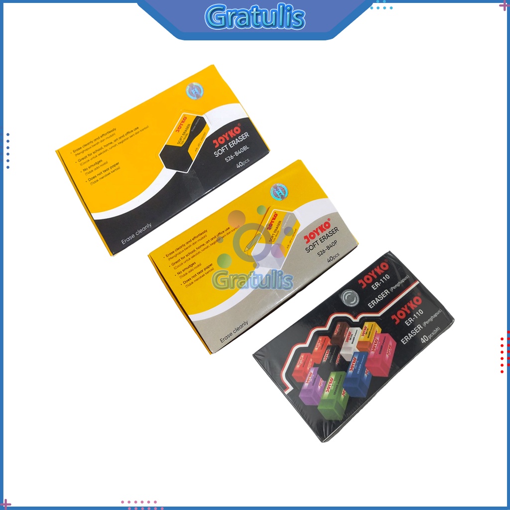 

PENGHAPUS PENSIL JOYKO [526 B40P/B40BL/1 PACK] / STIP 2B ERASER PENCIL 1 BOX / PENGAPUS 1 PAK