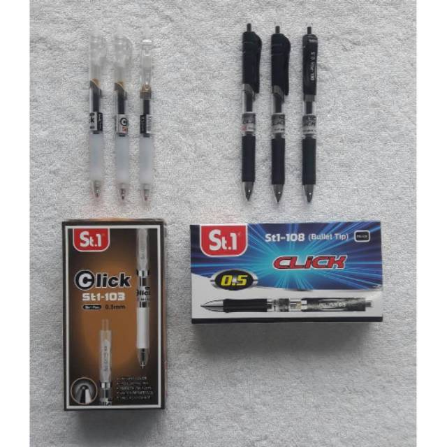 

Pulpen Gel 0.5mm CLICK Bullet Tip (12pc)