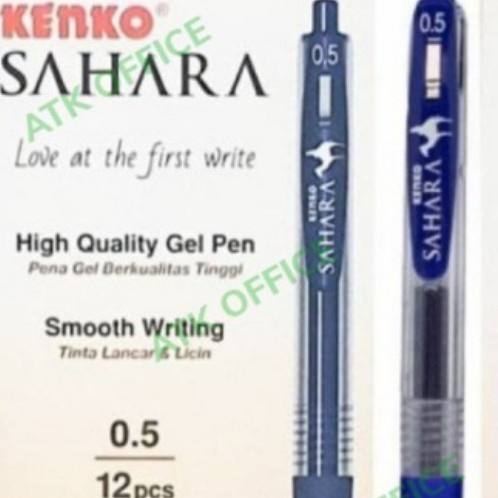 

[New]/Promo pulpen gel Kenko Sahara 0,5 sedus (12Pcs) seperti Pulpen saraza zebra - Biru