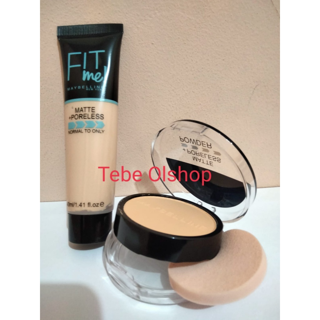 PAKET PROMO MURAH MAYBELINE / HANIKU FIT ME 2IN1 [ Foundation dan Bedak Padat ] Komplit Series Tube