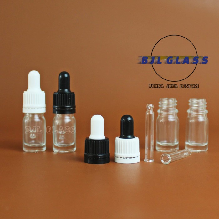 Botol kaca pipet 5ml bening tebal / botol serum 5ml kaca / botol tetes