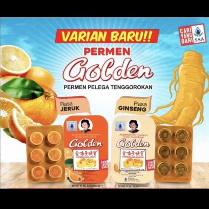 

Golden Throat Lozenges [ Ginseng | Orange ] - Permen Tenggorokan