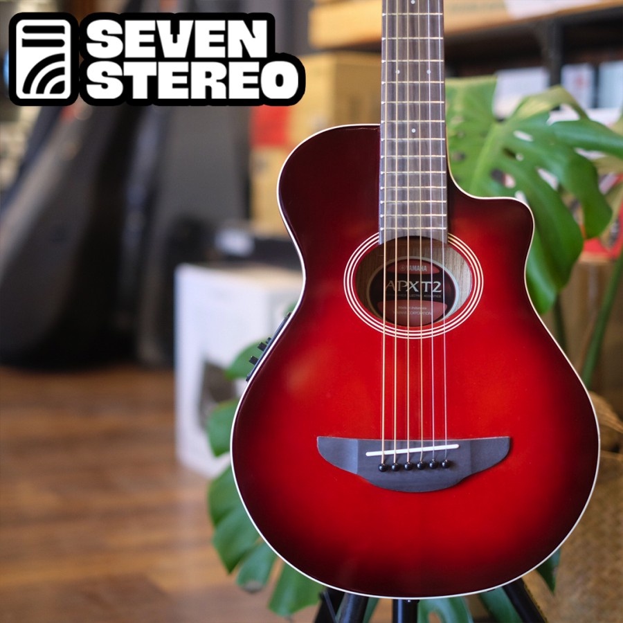 Yamaha APX-T2 APXT2 Travel Acoustic Electric Guitar Dark Red Burst