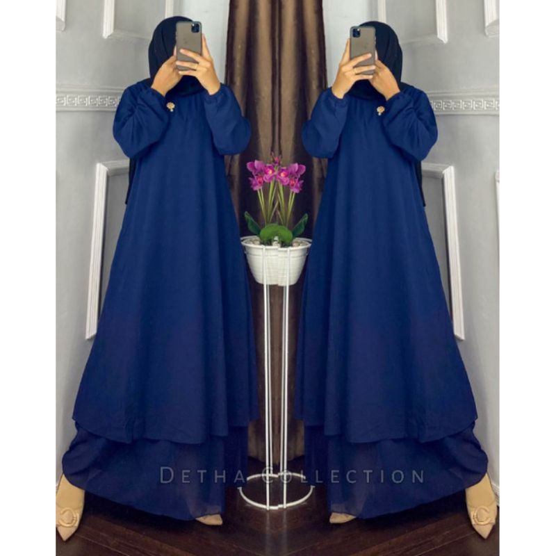 Gamis polos Malaysia 2022 Bahan Ceruty Babydoll import Gamis polos wanita Gamis ceruty bebydoll baju