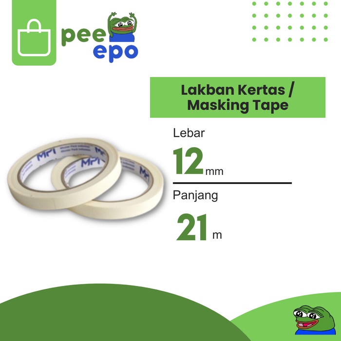 

Lakban Kertas / Masking Tape 12 mm x 21 Meter Master Pack Indonesia
