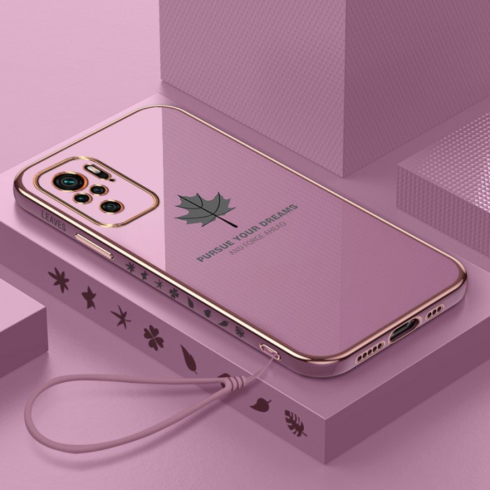 Softcase Xiaomi Redmi Note 10 / Redmi Note 10S / Redmi Note 10 5G  Case Silicon ElectroPlate Leaves 