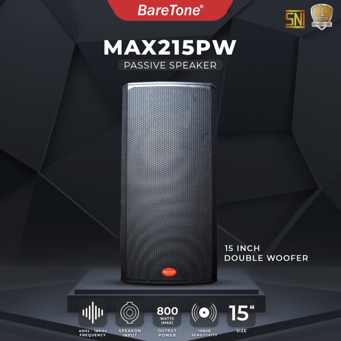 Speaker Pasif Baretone MAX 215 PW / MAX215PW Passive Speaker Wooden Box 15 inch Original