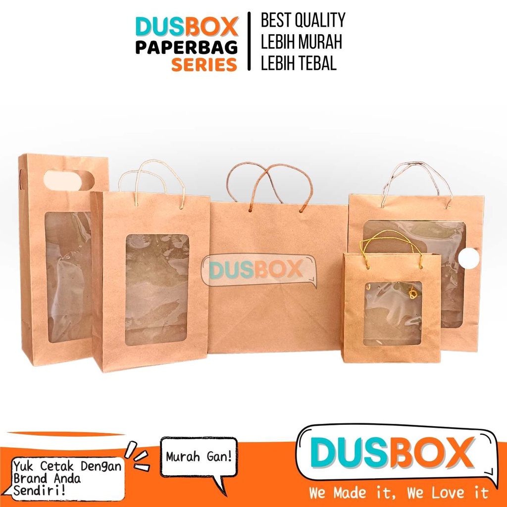 

Paper bag Jendela Isi 12 Pcs / Kantong Kertas coklat / Paper Bag / Tas Makanan / Paper Bag Makanan / Paper Bag tas / Tas Kertas