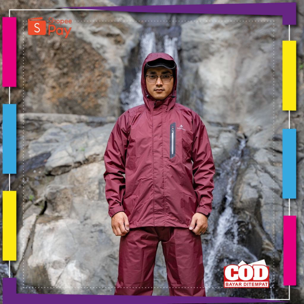 PREMIUM BAHAN TEBAL // Raincoat Mantel Hujan Jas Ujan Wd Wild Original Dewasa Jaket Celana Gunung Ou