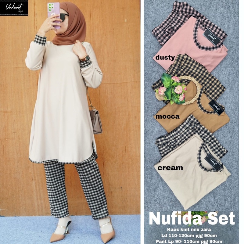 PAKAIAN WANITA SETELAN BEST SELLER   NUFIDA SET  PUTRI SET  VALENT