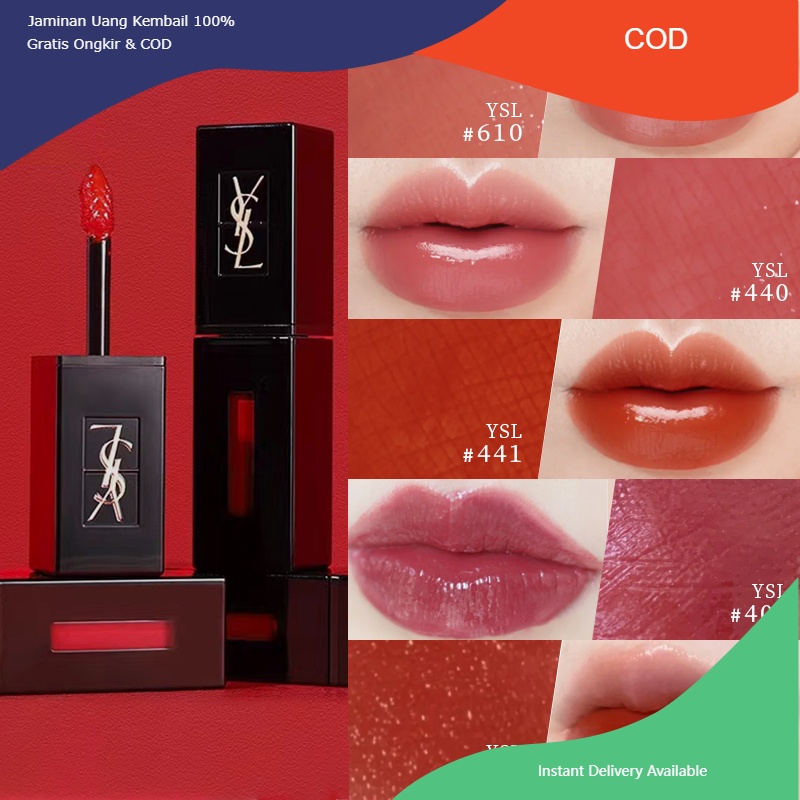 （COD） 【Gratis Paper Bag】YSL lip gloss / Yves Saint Laurent Rouge Pur Couture VERNIS A LEVRES VINYL C