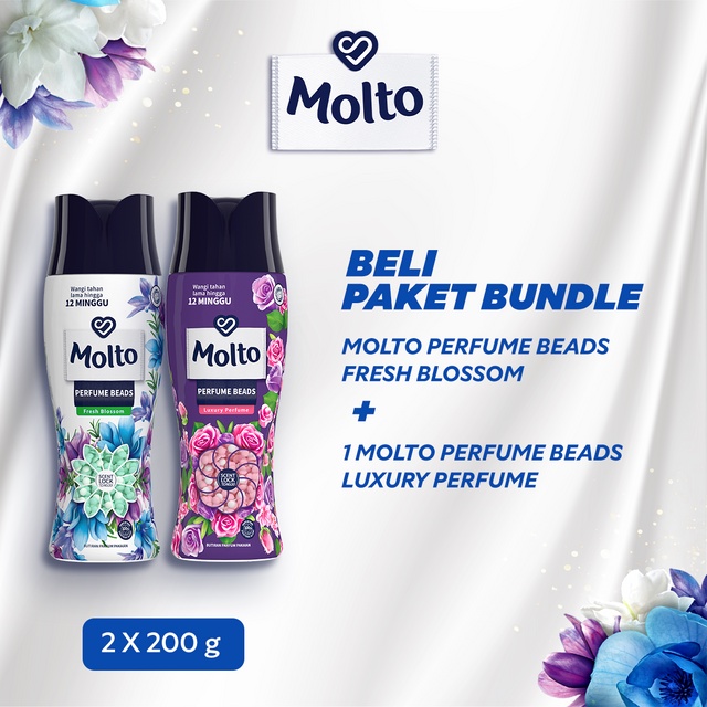 GARANSI (COD) BELI PAKET 1 MOLTO PERF BEADS LUXURY PERFUME 200G + 1 MOLTO PERF BEADS FRESH BLOSSOM