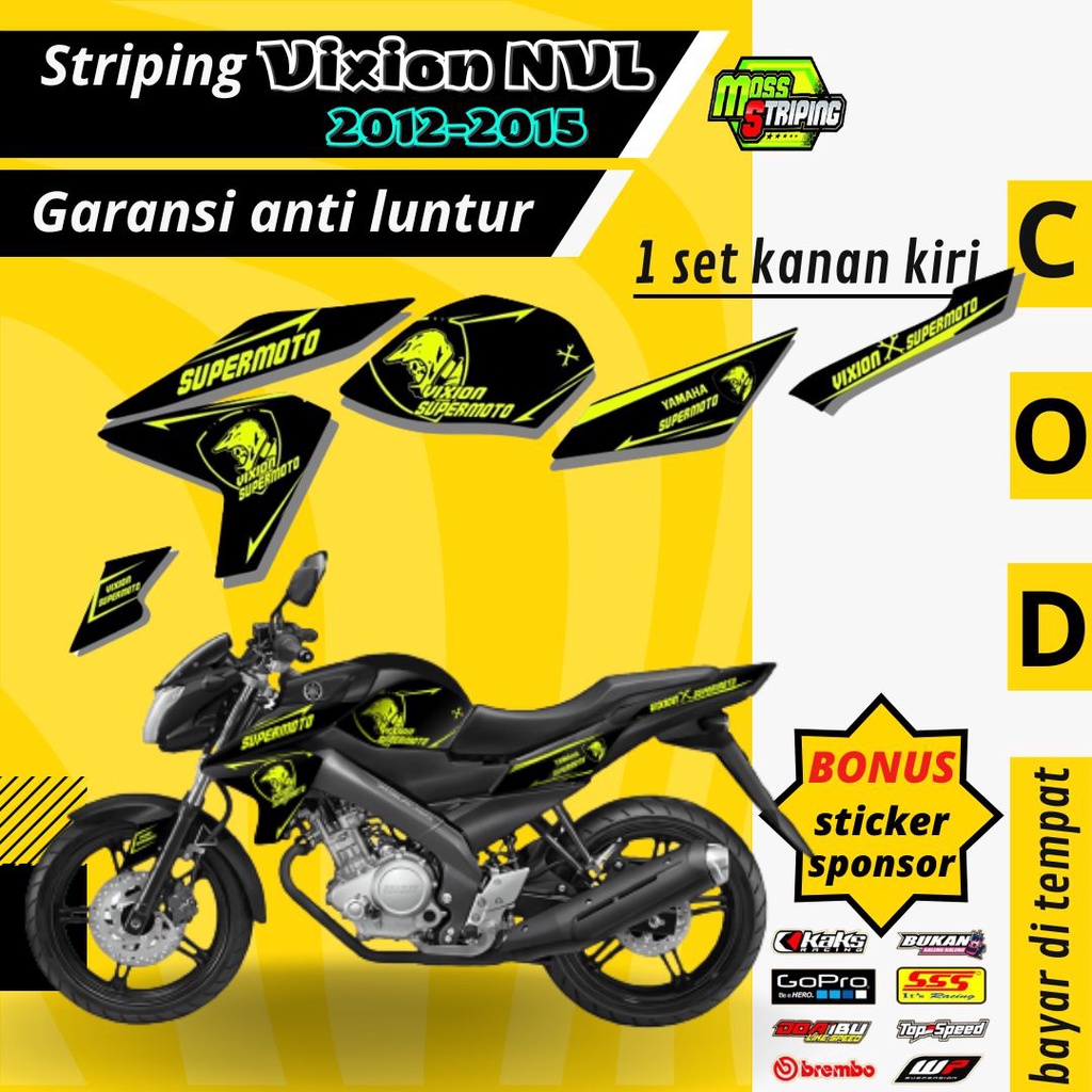 Striping Stiker Lis decal Motor YAMAHA VIXION NEW LIGHTING NVL 2012 2013 2014 2015 SEMI FULLBODY sup