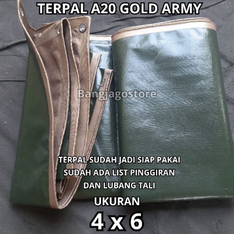 Terpal Tebal 4x6 meter A20 Korea Gold army Terpal Tenda Terop Truk Multifungsi Tahan air