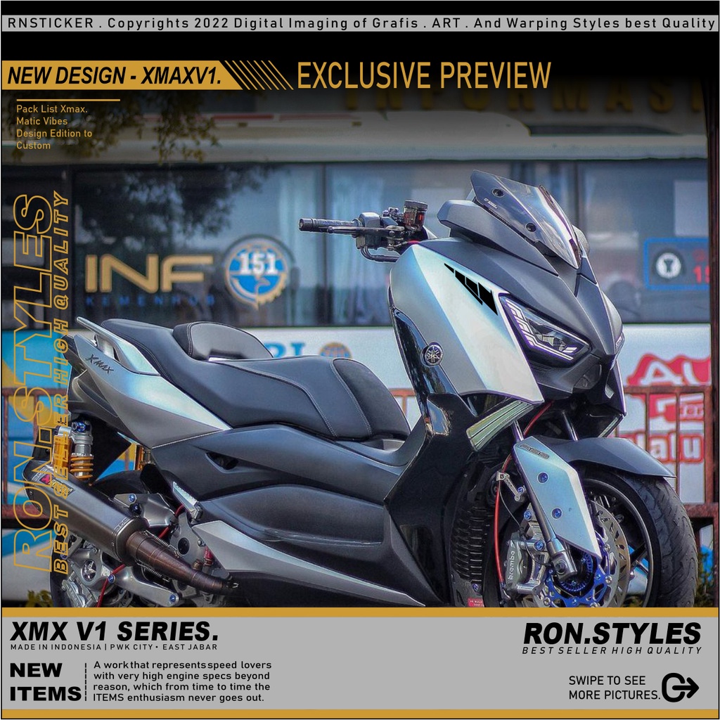 XMV1 CUTTING STICKER BODY XMAX STIKER XMAX STRIPING XMAX LIS BODY XMAX STIKER VARIASI XMAX STRIPING 